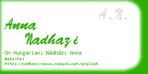 anna nadhazi business card